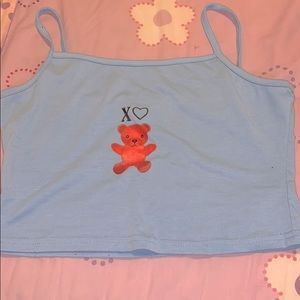Blue teddy bear tank top